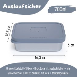 Bearfoot madkasse - Rustfri stl - Bl - 700 ml