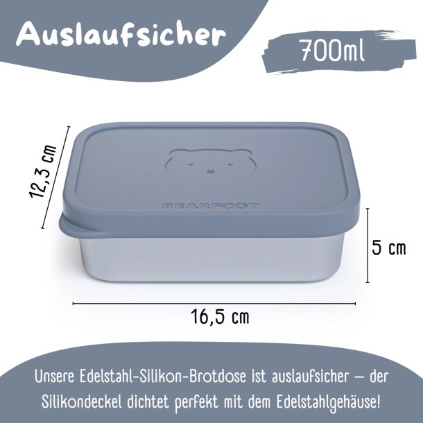 Bearfoot madkasse - Rustfri stl - Bl - 700 ml