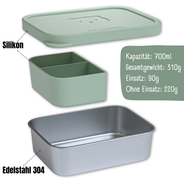 Bearfoot madkasse - Rustfri st�l - Salvie - 700 ml