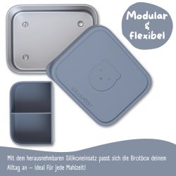 Bearfoot madkasse - Rustfri stl - Bl - 1200 ml