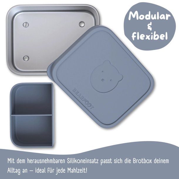 Bearfoot madkasse - Rustfri stl - Bl - 1200 ml