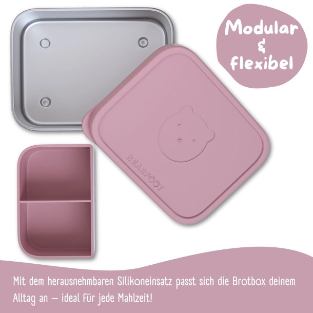  Bearfoot madkasse - Rustfri stl - Lyserd - 1200 ml