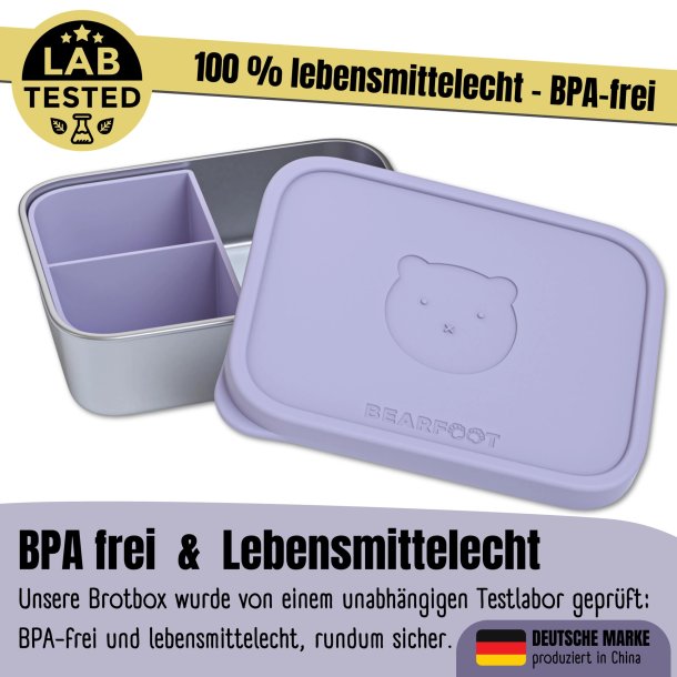 Bearfoot madkasse - Rustfri st�l - Lavendel - 1200 ml