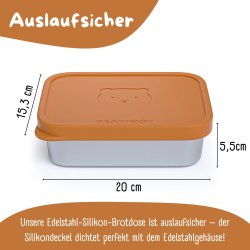 Bearfoot madkasse - Rustfri stl - Brun - 1200 ml 