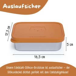 Bearfoot madkasse - Rustfri stl - Brun - 700 ml