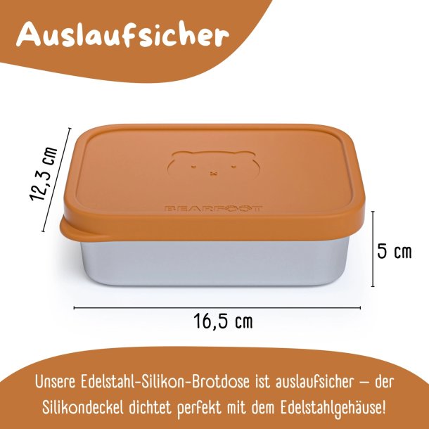 Bearfoot madkasse - Rustfri stl - Brun - 700 ml