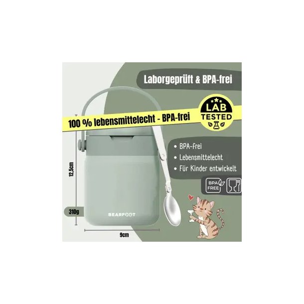 Bearfoot Termobeholder - Rustfri st�l - 500 ml - Salvie 
