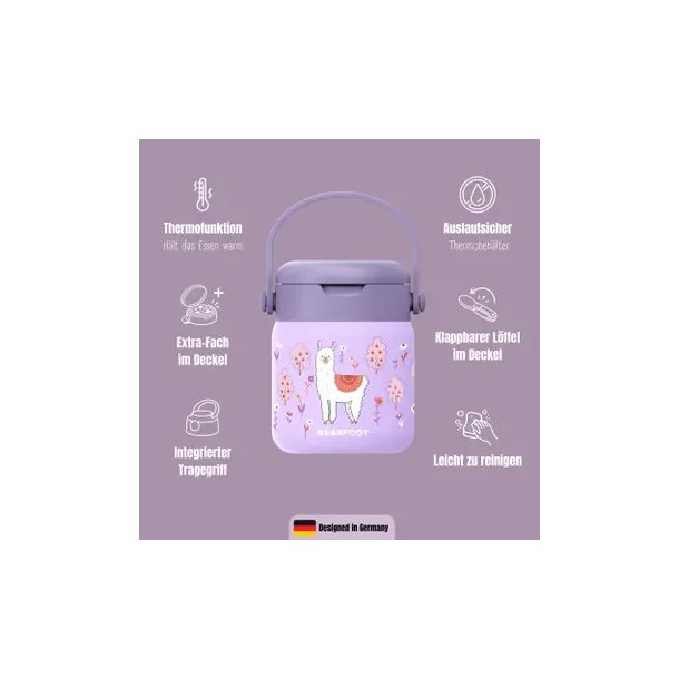 Bearfoot Termobeholder - Rustfri st�l - 500 ml - Lyser�d Lama 