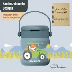 Bearfoot Termobeholder - Rustfri st�l - 500 ml - Bl� Traktor 