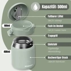 Bearfoot Termobeholder - Rustfri st�l - 500 ml - Salvie 