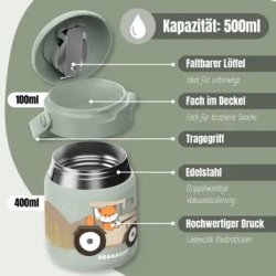 Bearfoot Termobeholder - Rustfri st�l - 500 ml - Salvie Traktor 