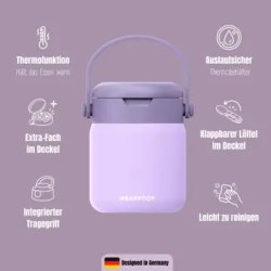 Bearfoot Termobeholder - Rustfri st�l - 500 ml - Lyser�d 