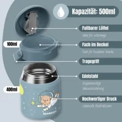 Bearfoot Termobeholder - Rustfri st�l - 500 ml - Bj�rn i rummet 