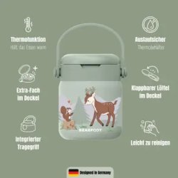 Bearfoot Termobeholder - Rustfri st�l - 500 ml - Salvie R�dyr