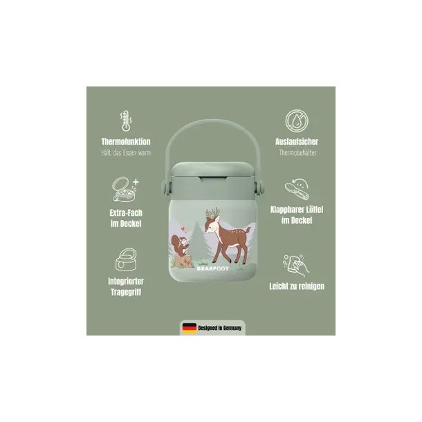 Bearfoot Termobeholder - Rustfri st�l - 500 ml - Salvie R�dyr