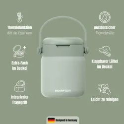 Bearfoot Termobeholder - Rustfri st�l - 500 ml - Salvie 