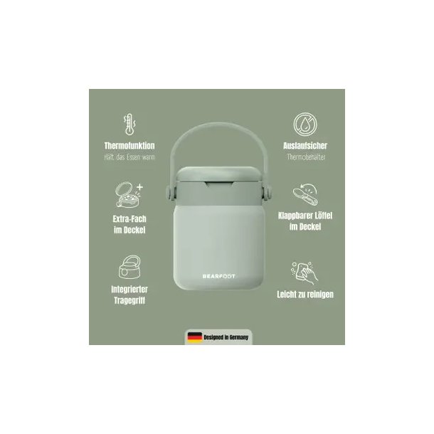 Bearfoot Termobeholder - Rustfri st�l - 500 ml - Salvie 