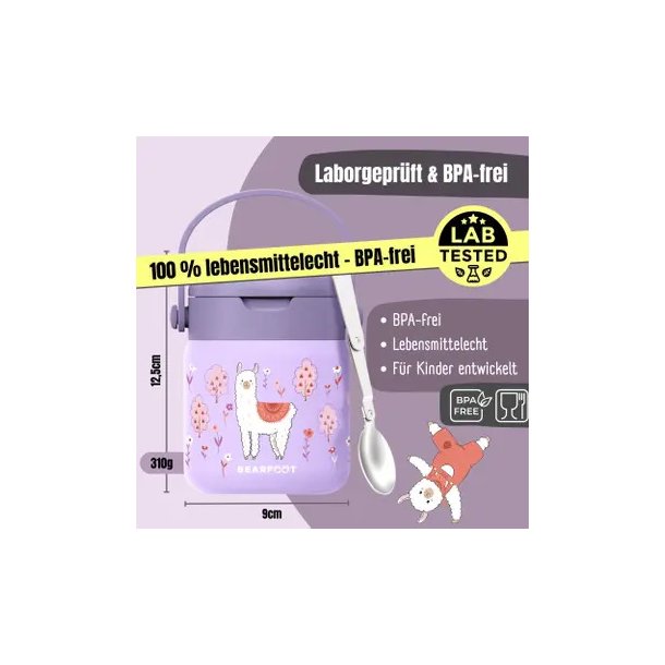 Bearfoot Termobeholder - Rustfri st�l - 500 ml - Lyser�d Lama 