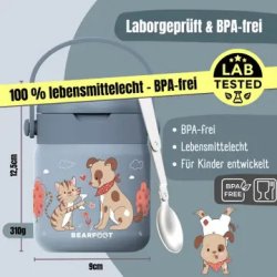Bearfoot Termobeholder - Rustfri st�l - 500 ml - Bl� Hund og Kat 