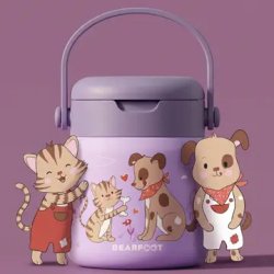 Bearfoot Termobeholder - Rustfri st�l - 500 ml - Lyser�d Hund og kat 