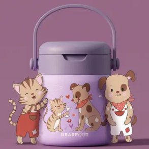 Bearfoot Termobeholder - Rustfri st�l - 500 ml - Lyser�d Hund og kat 