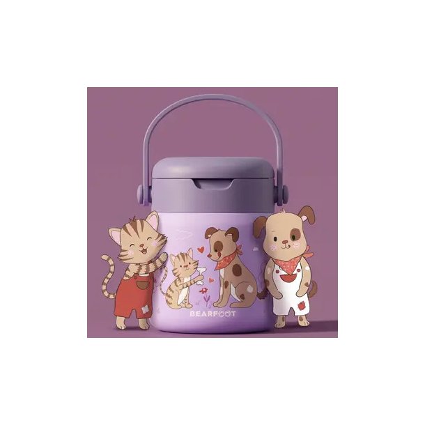 Bearfoot Termobeholder - Rustfri st�l - 500 ml - Lyser�d Hund og kat 