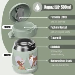 Bearfoot Termobeholder - Rustfri st�l - 500 ml - Salvie R�dyr