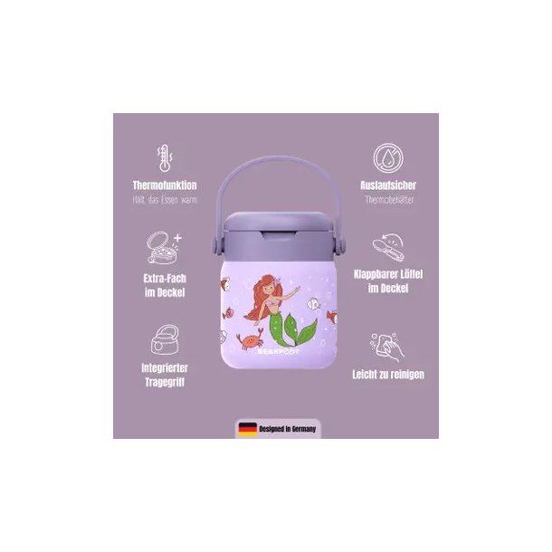 Bearfoot Termobeholder - Rustfri st�l - 500 ml - Lyser�d Havfrue 