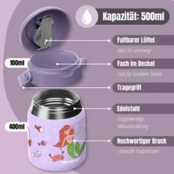 Bearfoot Termobeholder - Rustfri st�l - 500 ml - Lyser�d Havfrue 