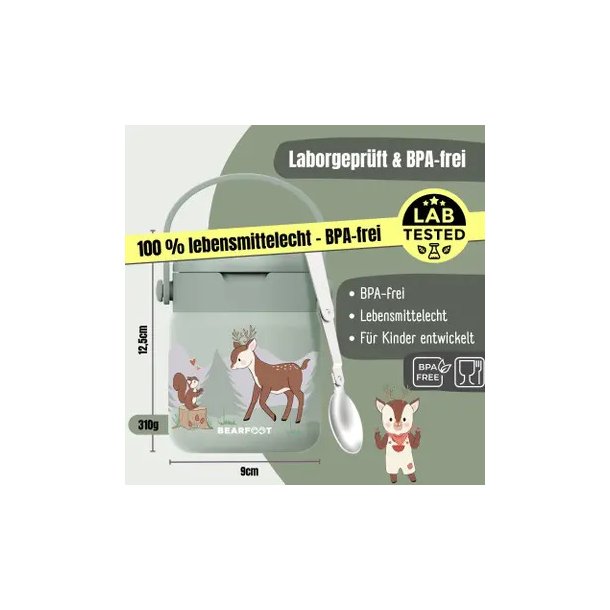 Bearfoot Termobeholder - Rustfri st�l - 500 ml - Salvie R�dyr