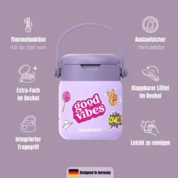 Bearfoot Termobeholder - Rustfri st�l - 500 ml - Lyser�d Klisterm�rker 