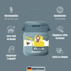 Bearfoot Termobeholder - Rustfri st�l - 500 ml - Bl� Gravmaskine og Abe 