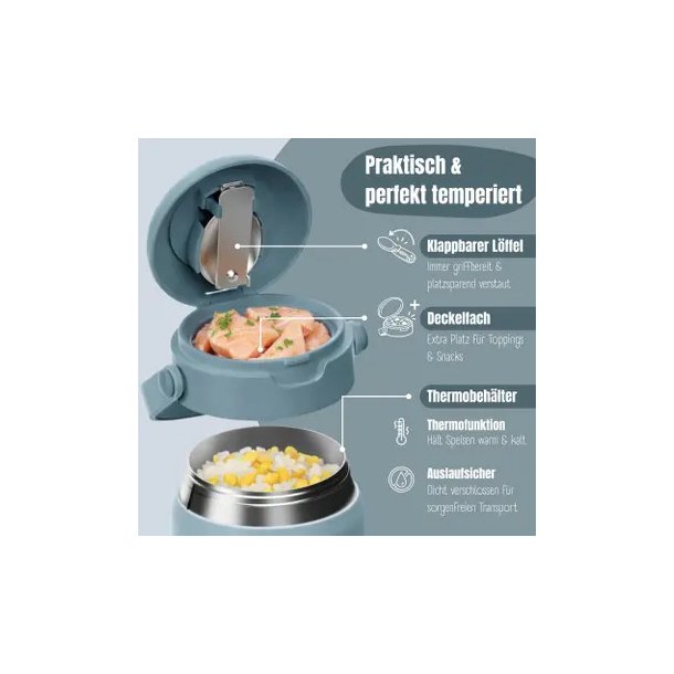 Bearfoot Termobeholder - Rustfri st�l - 500 ml - Bl� Hund og Kat 