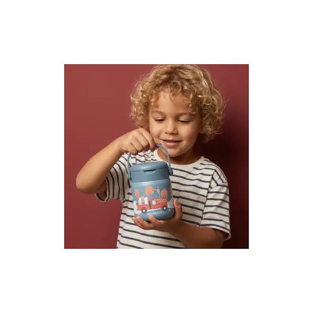 Bearfoot Termobeholder - Rustfri st�l - 500 ml - Bl� Brandbil og Kaniner 