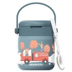 Bearfoot Termobeholder - Rustfri st�l - 500 ml - Bl� Brandbil og Kaniner 