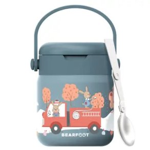 Bearfoot Termobeholder - Rustfri st�l - 500 ml - Bl� Brandbil og Kaniner 