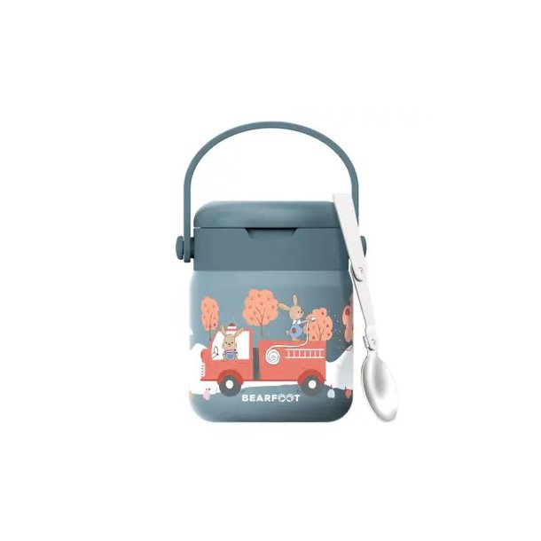 Bearfoot Termobeholder - Rustfri st�l - 500 ml - Bl� Brandbil og Kaniner 