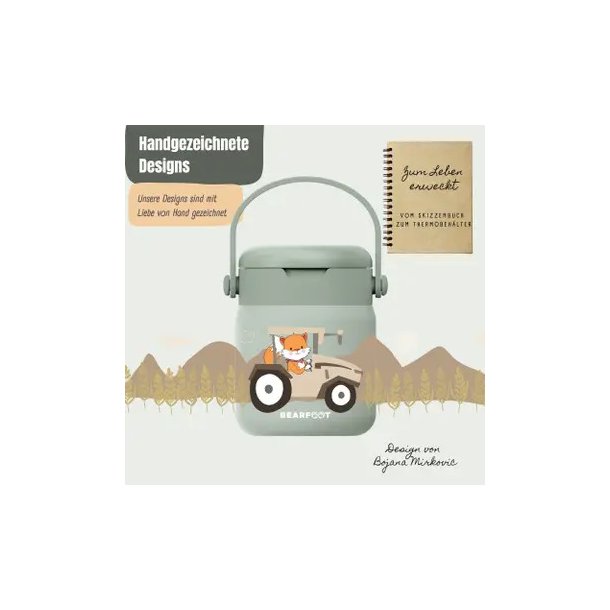 Bearfoot Termobeholder - Rustfri st�l - 500 ml - Salvie Traktor 