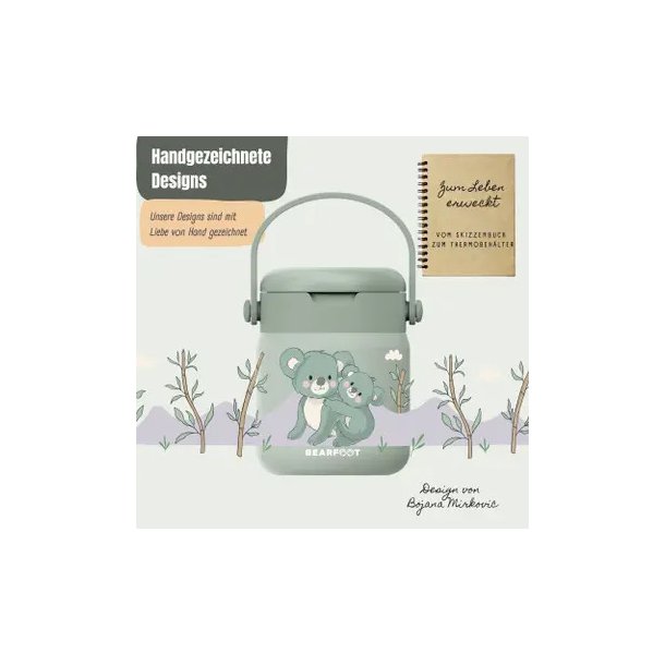 Bearfoot Termobeholder - Rustfri st�l - 500 ml - Salvie Koala 