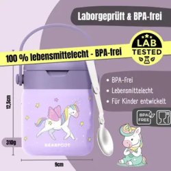 Bearfoot Termobeholder - Rustfri st�l - 500 ml - Lyser�d Enhj�rning 