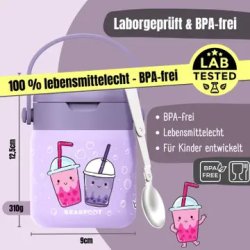 Bearfoot Termobeholder - Rustfri st�l - 500 ml - Lyser�d Bubble tea 