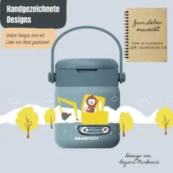 Bearfoot Termobeholder - Rustfri st�l - 500 ml - Bl� Gravmaskine og Abe 