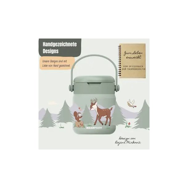 Bearfoot Termobeholder - Rustfri st�l - 500 ml - Salvie R�dyr