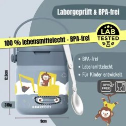 Bearfoot Termobeholder - Rustfri st�l - 500 ml - Bl� Gravmaskine og Abe 