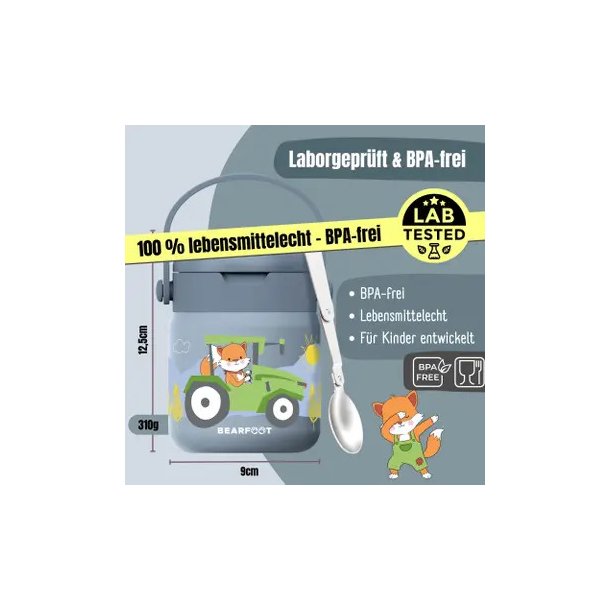 Bearfoot Termobeholder - Rustfri st�l - 500 ml - Bl� Traktor 