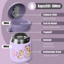 Bearfoot Termobeholder - Rustfri st�l - 500 ml - Lyser�d Hund og kat 