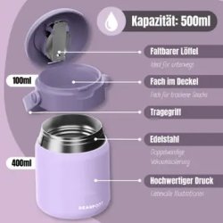 Bearfoot Termobeholder - Rustfri st�l - 500 ml - Lyser�d 