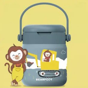 Bearfoot Termobeholder - Rustfri st�l - 500 ml - Bl� Gravmaskine og Abe 