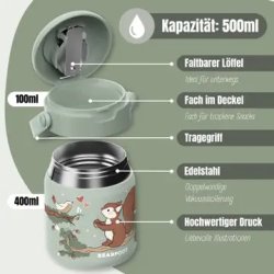 Bearfoot Termobeholder - Rustfri st�l - 500 ml - Salvie Egern 