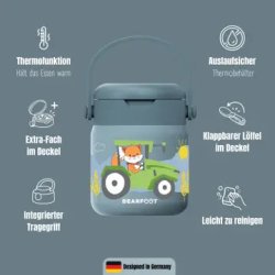 Bearfoot Termobeholder - Rustfri st�l - 500 ml - Bl� Traktor 